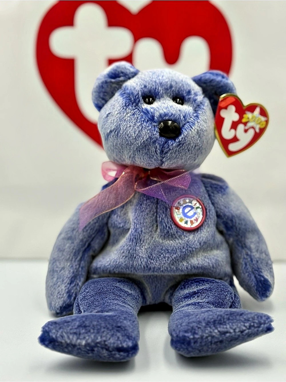 Ty Periwinkle the Bear Beanie Baby Plush Blue